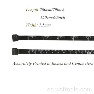 Cinta métrica portátil negra de doble escala (60 pulgadas / 79 pulgadas)